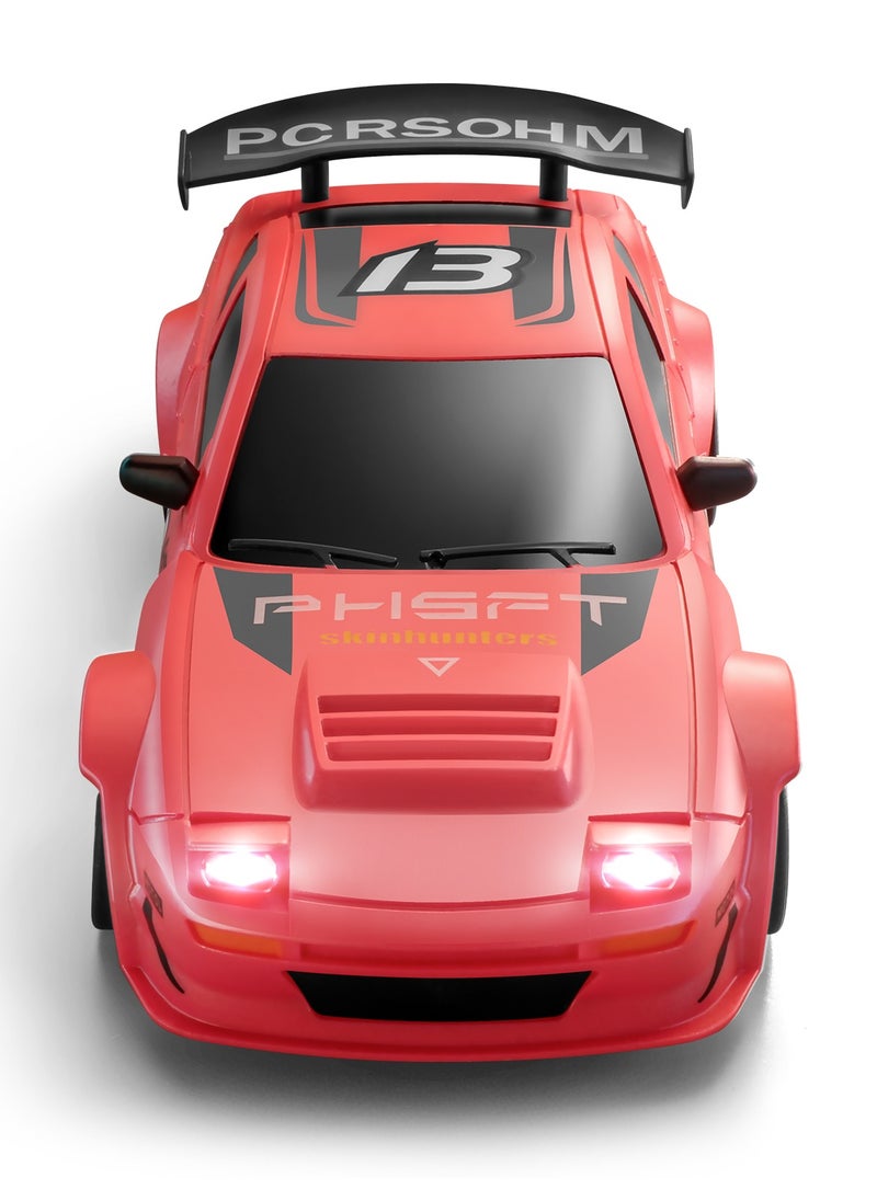 Harvestoy RC Drifting Car, 1:24 Scale, 4WD, High Speed ​​Remote Control Car, Truck with LED Light, Two Batteries, Drift Tires, Racing Sports Toy Car, Suitable for Adults, Boys and Girls, Children