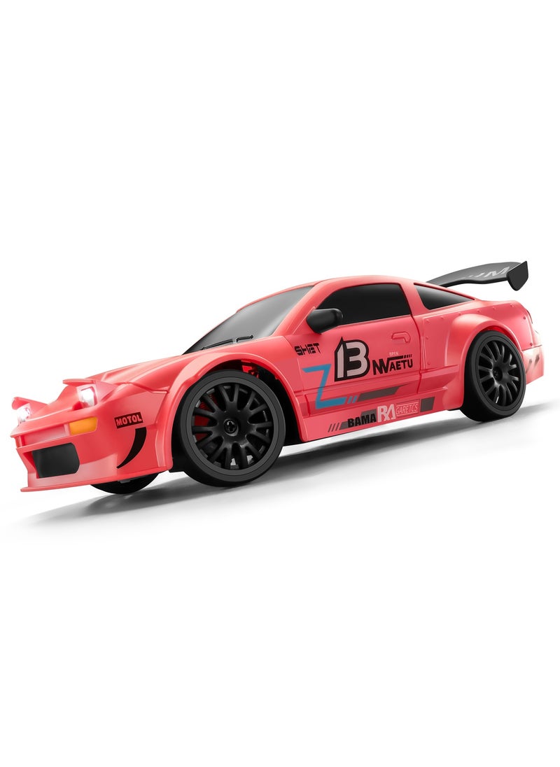 Harvestoy RC Drifting Car, 1:24 Scale, 4WD, High Speed ​​Remote Control Car, Truck with LED Light, Two Batteries, Drift Tires, Racing Sports Toy Car, Suitable for Adults, Boys and Girls, Children