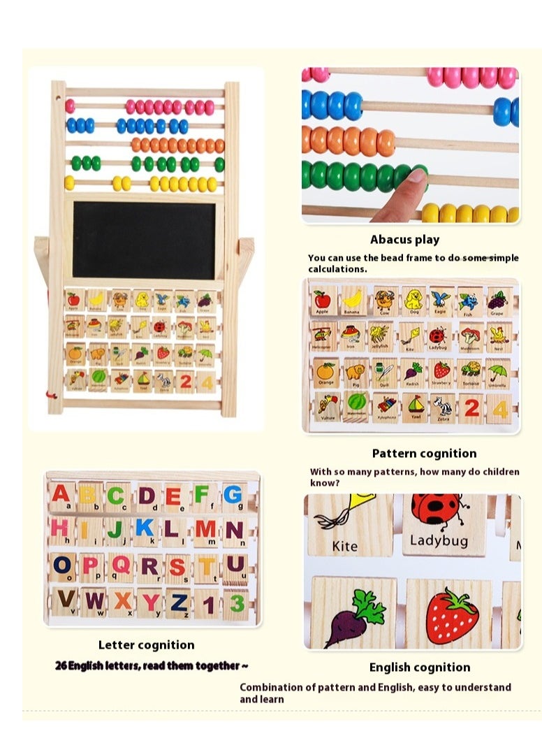 Function Board Wooden Toys Multi Functional Hands-On Painting Board Desktop Early Education Toys