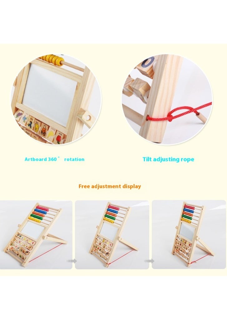Function Board Wooden Toys Multi Functional Hands-On Painting Board Desktop Early Education Toys