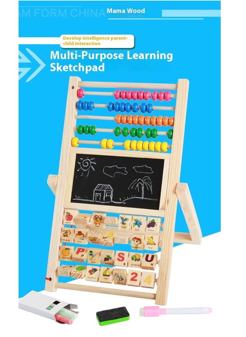 Function Board Wooden Toys Multi Functional Hands-On Painting Board Desktop Early Education Toys
