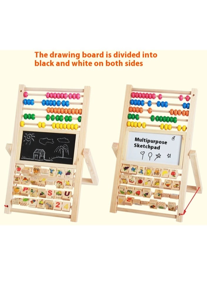 Function Board Wooden Toys Multi Functional Hands-On Painting Board Desktop Early Education Toys