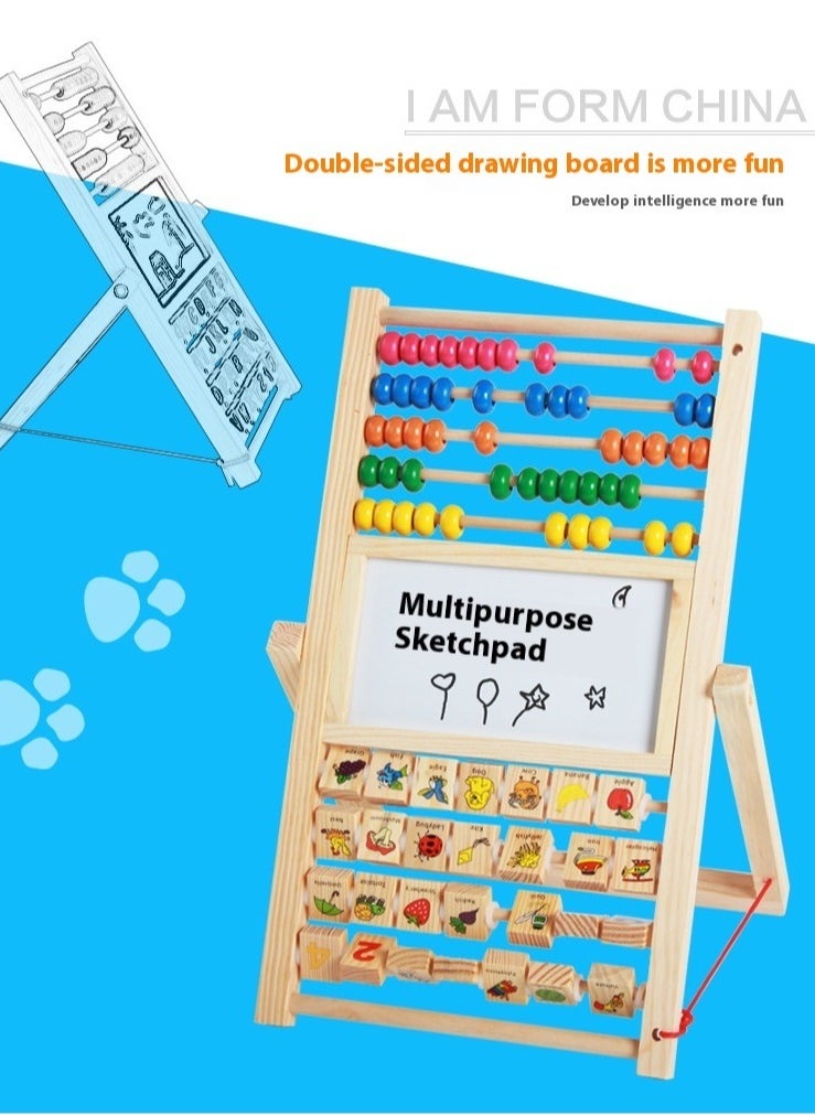 Function Board Wooden Toys Multi Functional Hands-On Painting Board Desktop Early Education Toys