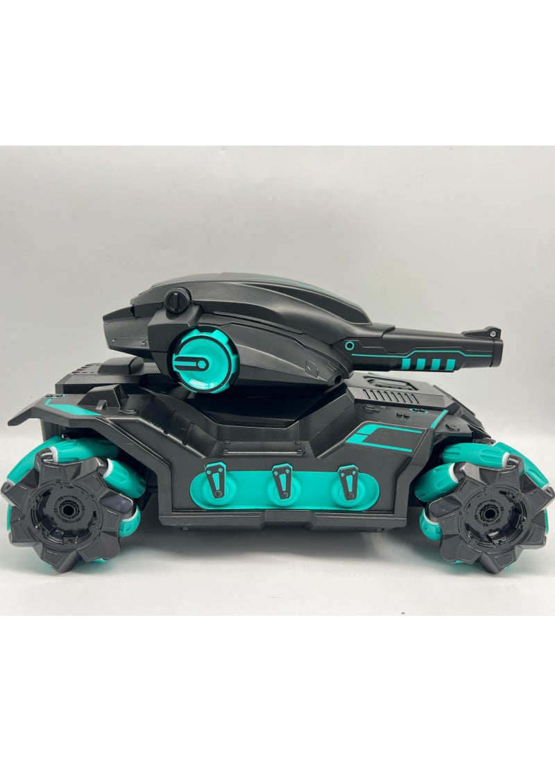 1:12 Scale Remote Control Water Bomb Tank Car Toy – 2.4G Watch Controlled RC Tank with Drift, 360° Rotation, Stunt Car for Kids, Multiplayer Battle Toy