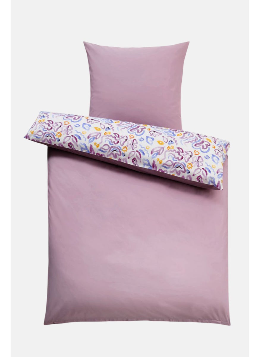 Allover Printed Duvet Set 135 x 200 cm, White Combo