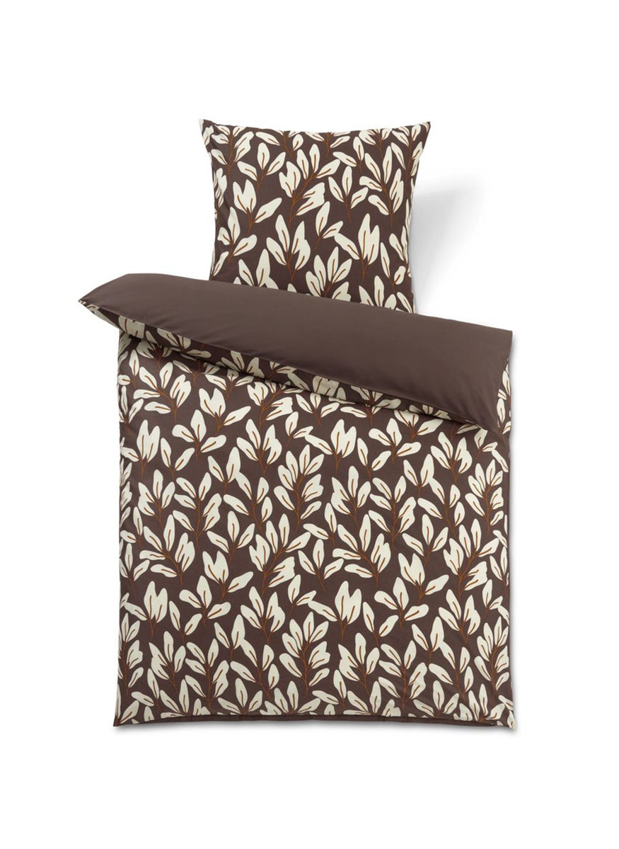 Single Printed Duvet Set 135 x 200 cm, Dark Brown Combo
