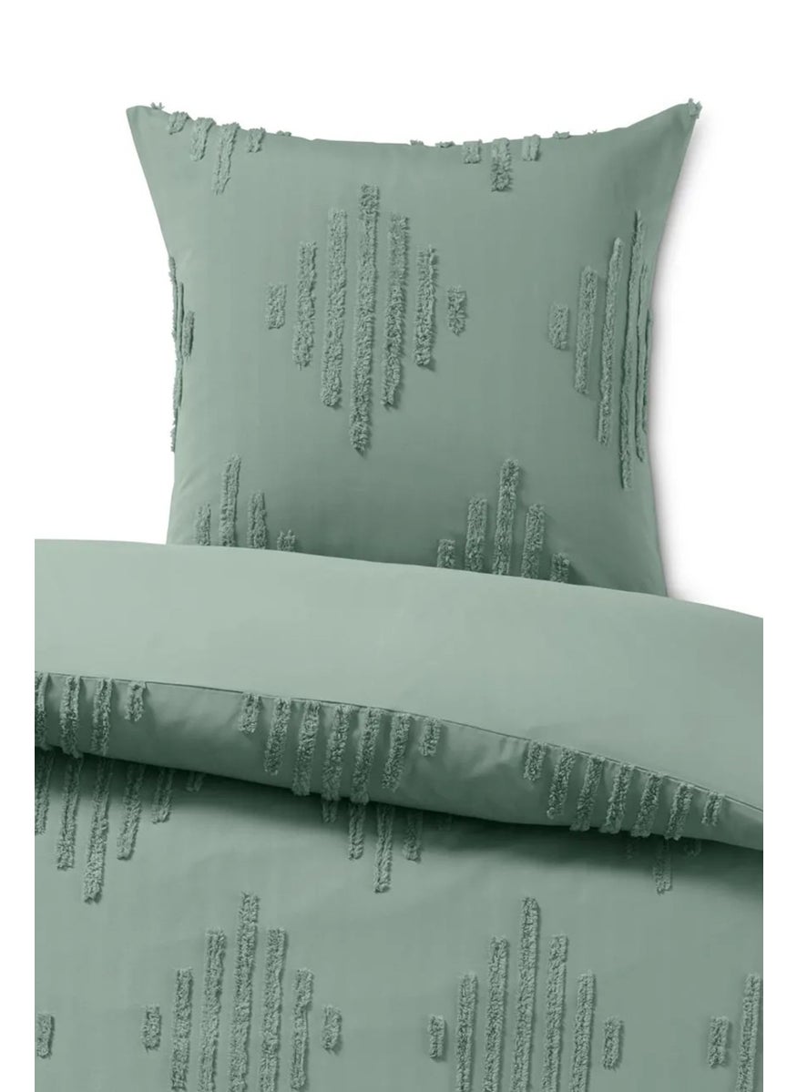Double Textured Duvet Set 160 x 210 cm, Green