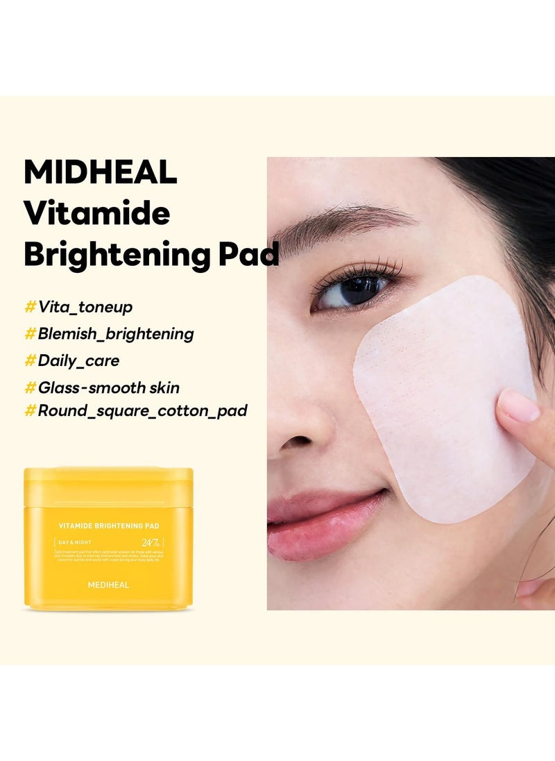 Vitamide Brightening Pad - Vegan Face Hypoallergenic Pads with Niacinamide, Sea Buckthorn - Radiance Boosting Pads for Clear, Illuminating Skin 100 Pads