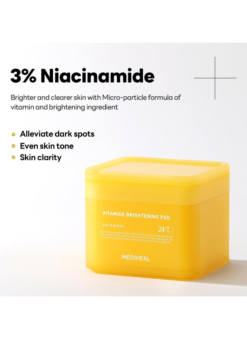 Vitamide Brightening Pad - Vegan Face Hypoallergenic Pads with Niacinamide, Sea Buckthorn - Radiance Boosting Pads for Clear, Illuminating Skin 100 Pads