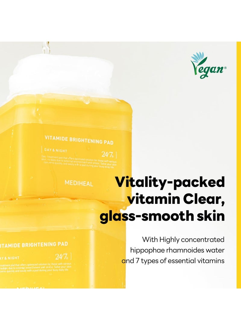 Vitamide Brightening Pad - Vegan Face Hypoallergenic Pads with Niacinamide, Sea Buckthorn - Radiance Boosting Pads for Clear, Illuminating Skin 100 Pads
