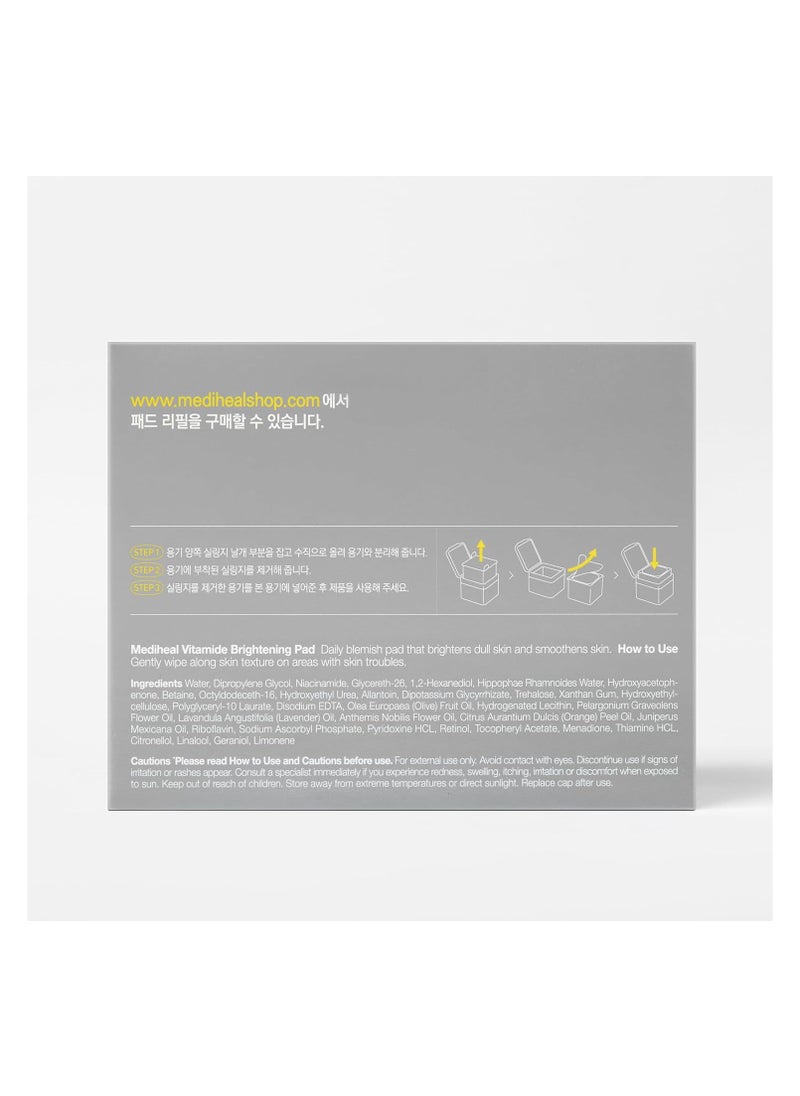 Vitamide Brightening Pad - Vegan Face Hypoallergenic Pads with Niacinamide, Sea Buckthorn - Radiance Boosting Pads for Clear, Illuminating Skin 100 Pads