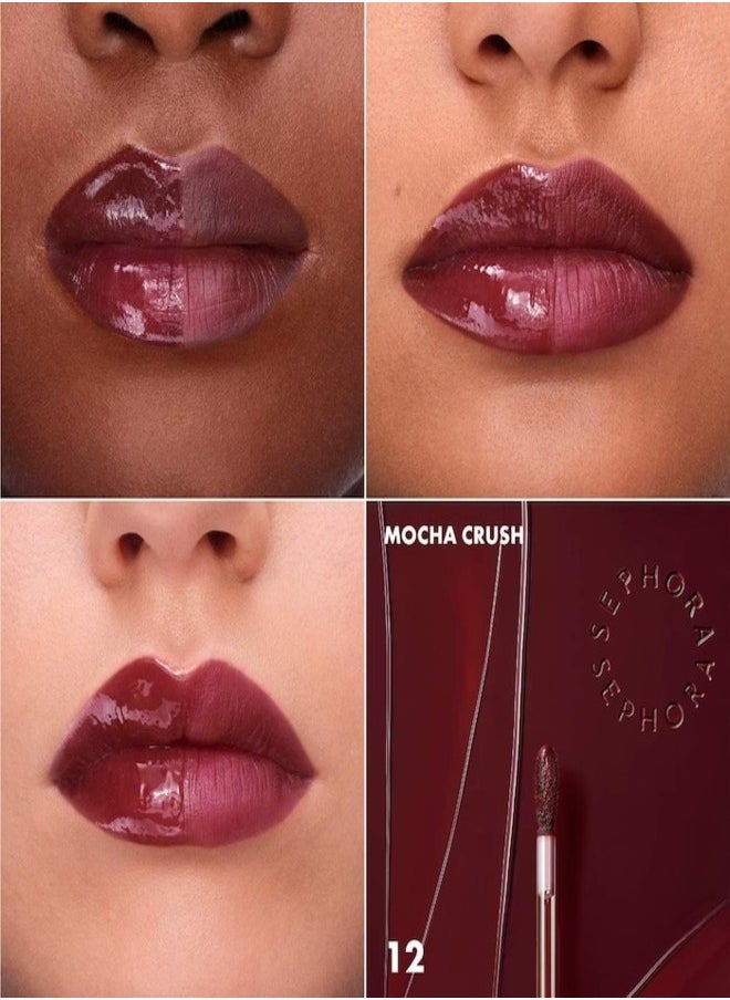SEPHORA COLLECTION Totally Juicy Lip Tint – 12 Mocha Crush - Deep Brown Nude | Long-Lasting Hydrating Lip Tint – 5.5ml
