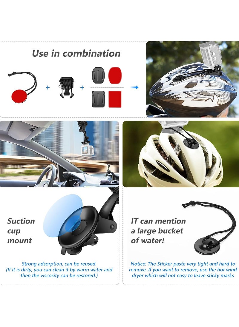 50 In 1 Action 5 Camera Accessory Kit Compatible with GoPro Hero 13 12 11 DJI OSMO 4 3 2 Insta360 X4 X3 SJCAM AKASO VicTsing APEMAN Campark Sony Sports DV with GP-10 Action Camera Pole Mount