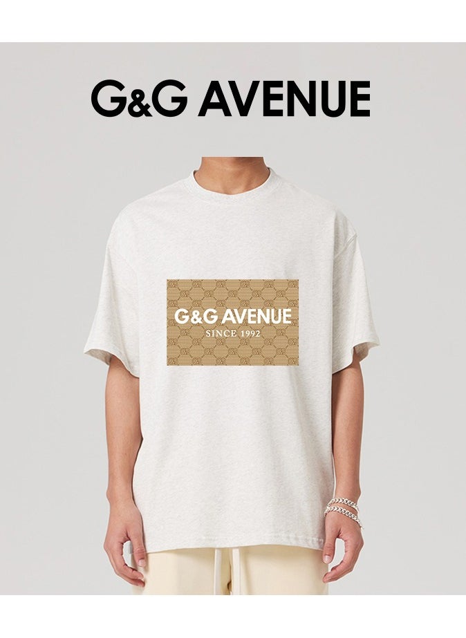 Men's Oversized round neck T-shirt, pure cotton thick and high-quality, 1/2 sleeve shirt slim fit new trend white Heavy cotton fabric