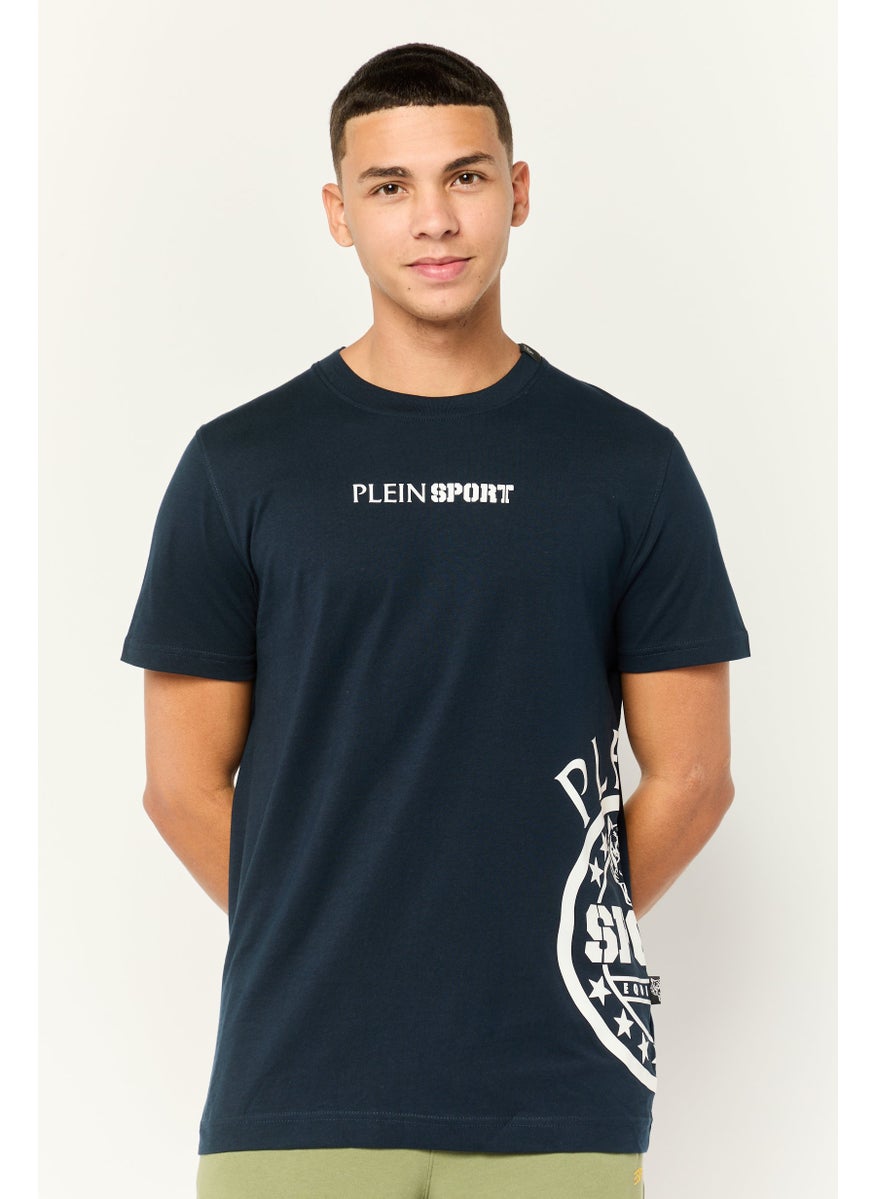 Men Sportswear Fit Short Sleeves Outdoor T-Shirt, Navy