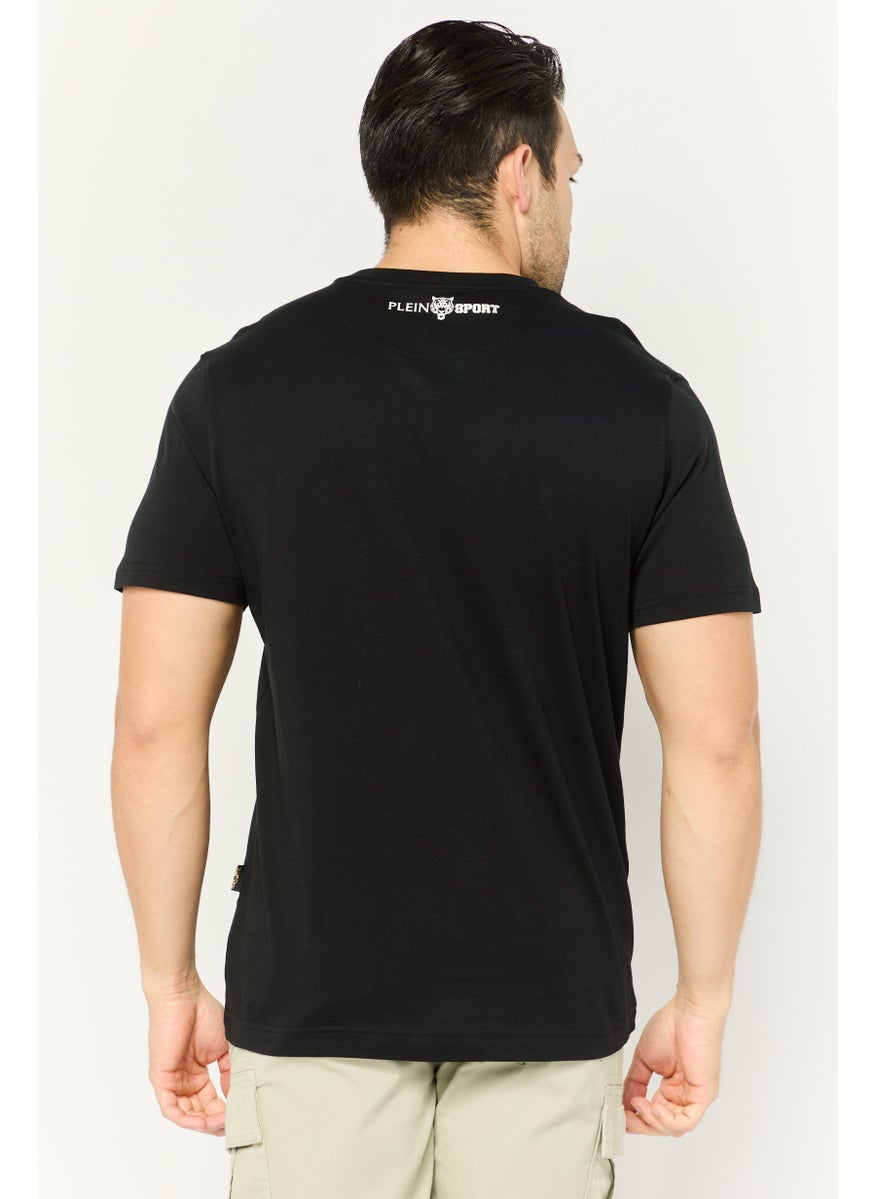 Men Sportswear Fit Short Sleeves Outdoor T-Shirt, Black