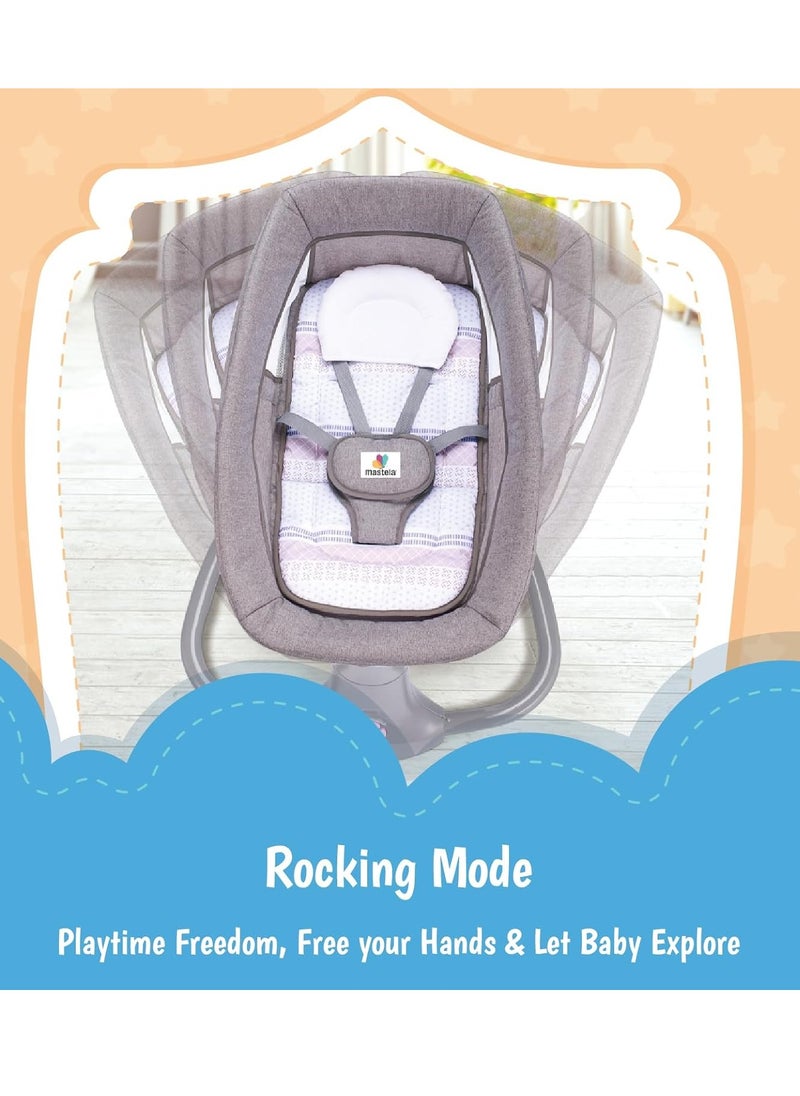 KH 3 In 1 Deluxe Multi-Functional Swing & Bassinet for Infants up 0 - 36 months Old – Versatile Baby Sleeper, 5 Adjustable Swing Speeds, Breathable Fabric, Canopy with Mosquito Net (Pink)