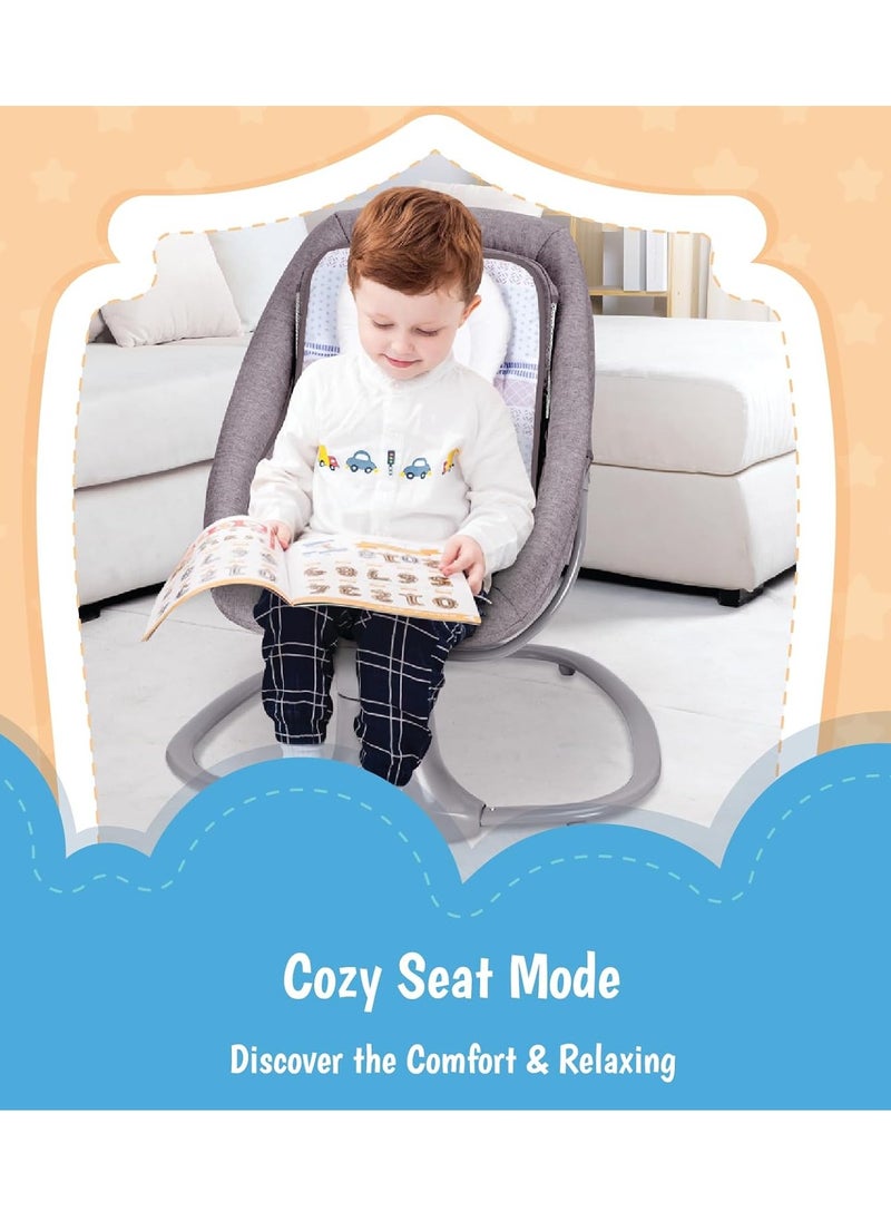 KH 3 In 1 Deluxe Multi-Functional Swing & Bassinet for Infants up 0 - 36 months Old – Versatile Baby Sleeper, 5 Adjustable Swing Speeds, Breathable Fabric, Canopy with Mosquito Net (Pink)