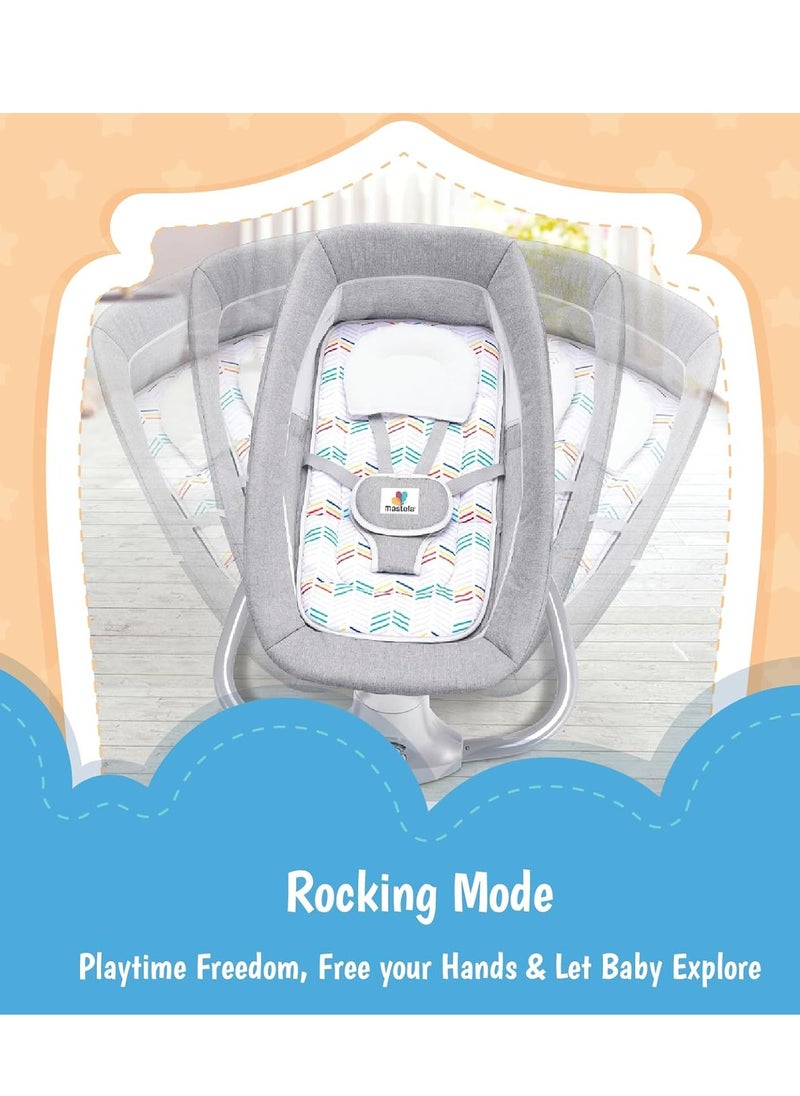 KH 3 In 1 Deluxe Multi-Functional Swing & Bassinet for Infants up 0 - 36 months Old – Versatile Baby Sleeper, 5 Adjustable Swing Speeds, Breathable Fabric, Canopy with Mosquito Net (Grey)