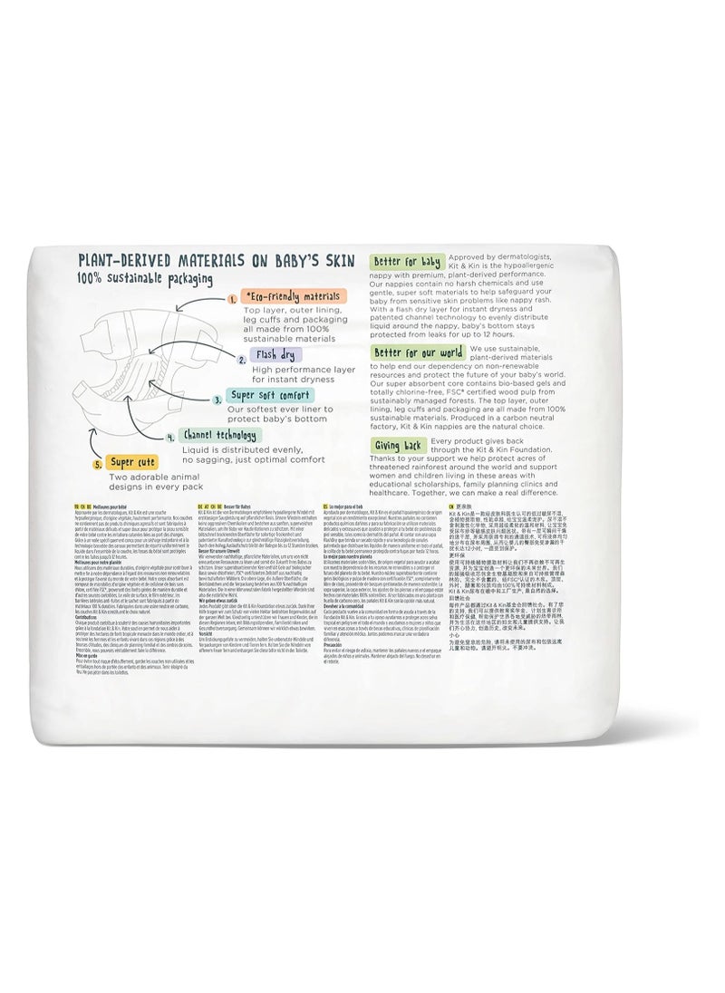 KIT & KIN Eco Friendly Baby Diapers Size 3 | Soft Flash Dry Disposable Diapers, Superior Leak Protection Hypoallergenic for Skin Protection Baby Diapers (Size 3 - Pack of 32)
