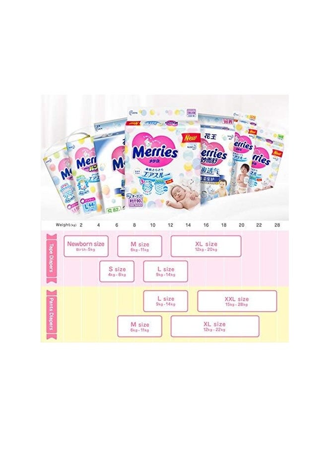 Merries  diapers M64 pcs,6-11kg, Japan import，The incremental ，Ultra-thin breathable diapers for both girls and boys