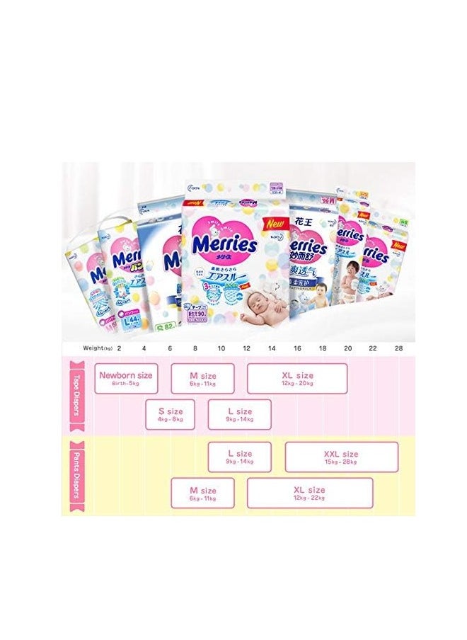 Merries diapers M64 pcs,6-11kg, Ultra-thin breathable diapers for both girls and boys,Pack of 2