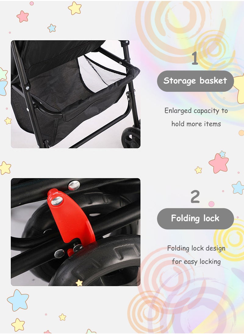 Baby Toddlers Lightweight Strollers, Travel Stroller For Easy Fold, Single Stroller With Canopy
