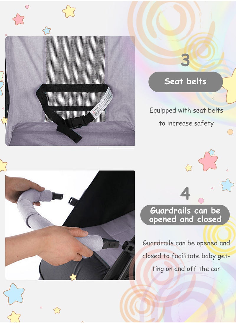 Baby Toddlers Lightweight Strollers, Travel Stroller For Easy Fold, Single Stroller With Canopy