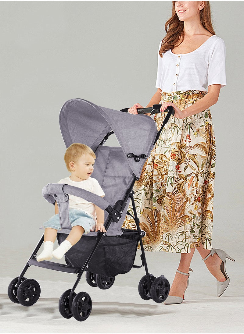 Baby Toddlers Lightweight Strollers, Travel Stroller For Easy Fold, Single Stroller With Canopy