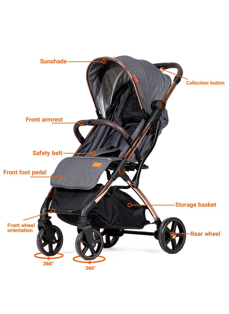 Ultra Luxury & Lightweight Compact Travel Stroller – Comfortable, Foldable Stroller for Infants & Toddlers Up to 5 Years | Perfect Baby Travel Gear, Umbrella Baby Stroller