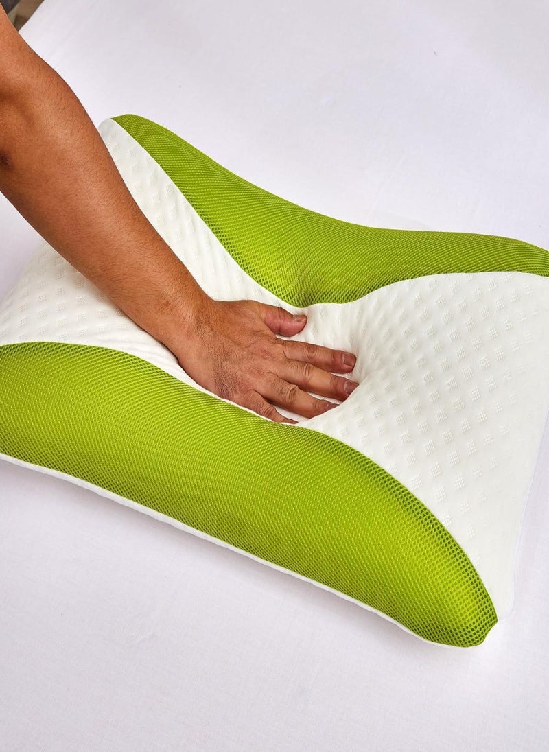 Aloe Vera Infused Memory Foam Pillow | Hypoallergenic & Breathable | Removable cover - 60x40x12cm