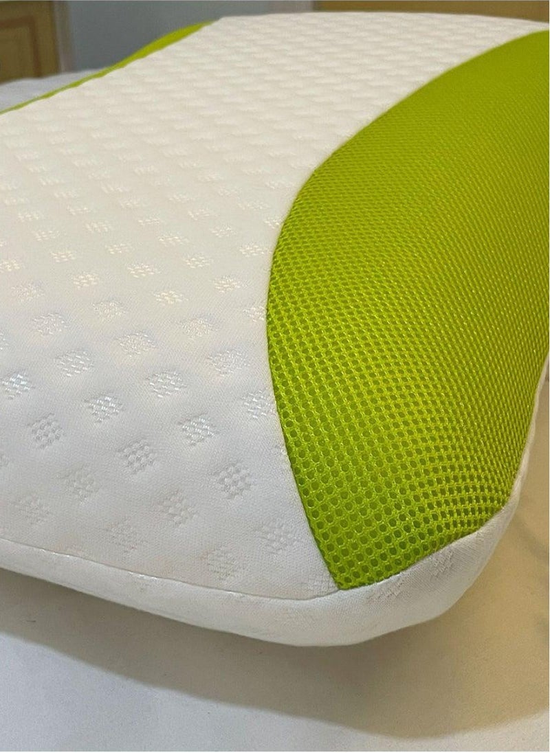 Aloe Vera Infused Memory Foam Pillow | Hypoallergenic & Breathable | Removable cover - 60x40x12cm