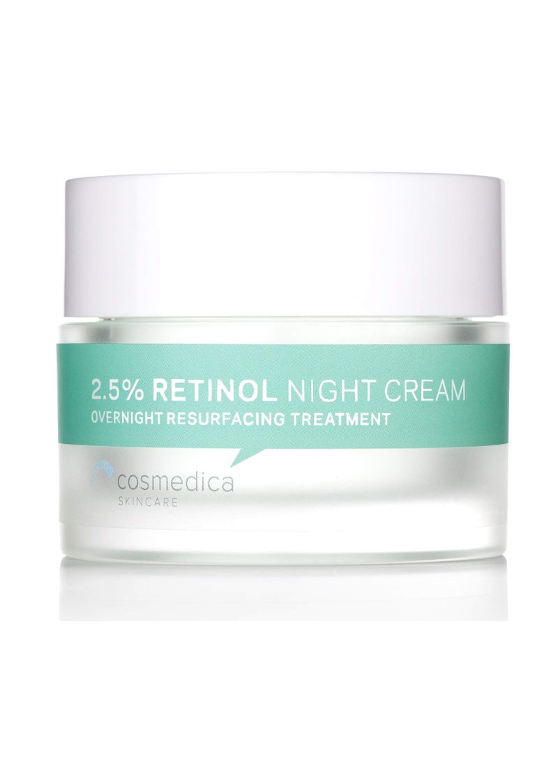 Cosmedica Skincare Retinol Night Cream - Daily Moisturizing Facial Lotion Night Cream. The best Retinol Cream with Vit A and Hyaluronic Acid to target skin concerns from Acne to Wrinkles (1.7oz)