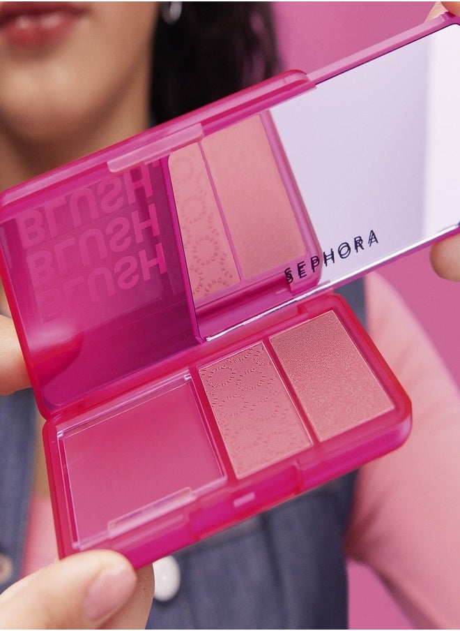 SEPHORA COLLECTION Blush Blush Blush Palette – Trio of Blushes – 03 Deal Closer - Muted Berry Blush Palette Shades | Cream & Powder Blush Formula – 7.7ml