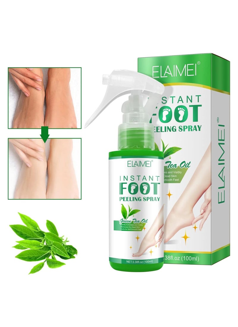 Foot Peeling Spray Oil, Instant Feet Peeling Spray for Remove Dead Skin, Foot Peel Spray Pedicure Dead Skin Exfoliator, Foot Spray for Dry Toe Skin and Calluses