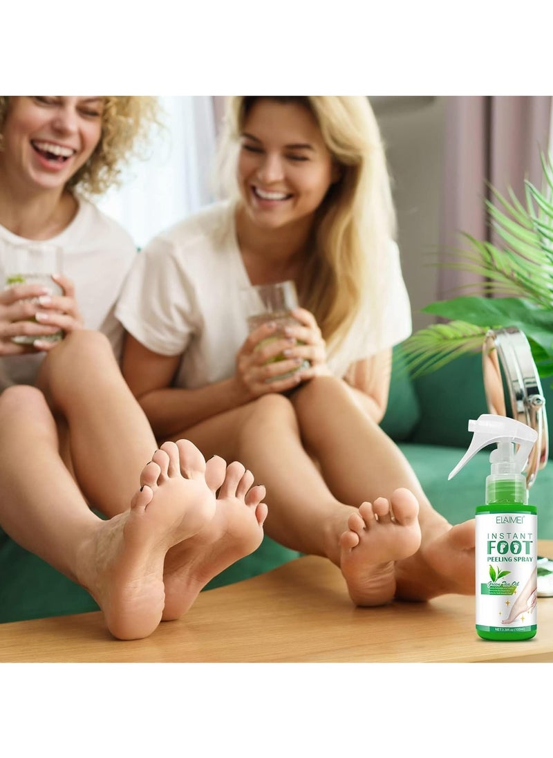 Foot Peeling Spray Oil, Instant Feet Peeling Spray for Remove Dead Skin, Foot Peel Spray Pedicure Dead Skin Exfoliator, Foot Spray for Dry Toe Skin and Calluses
