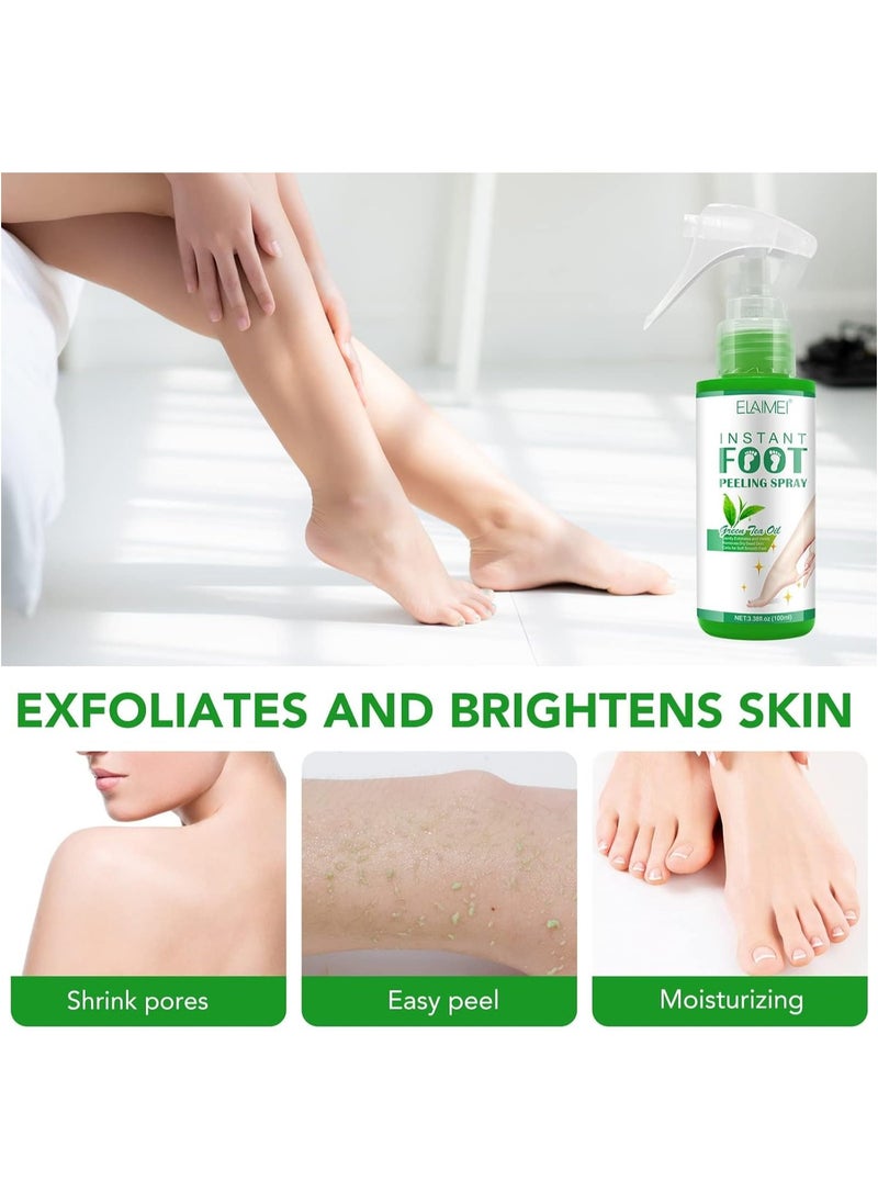Foot Peeling Spray Oil, Instant Feet Peeling Spray for Remove Dead Skin, Foot Peel Spray Pedicure Dead Skin Exfoliator, Foot Spray for Dry Toe Skin and Calluses