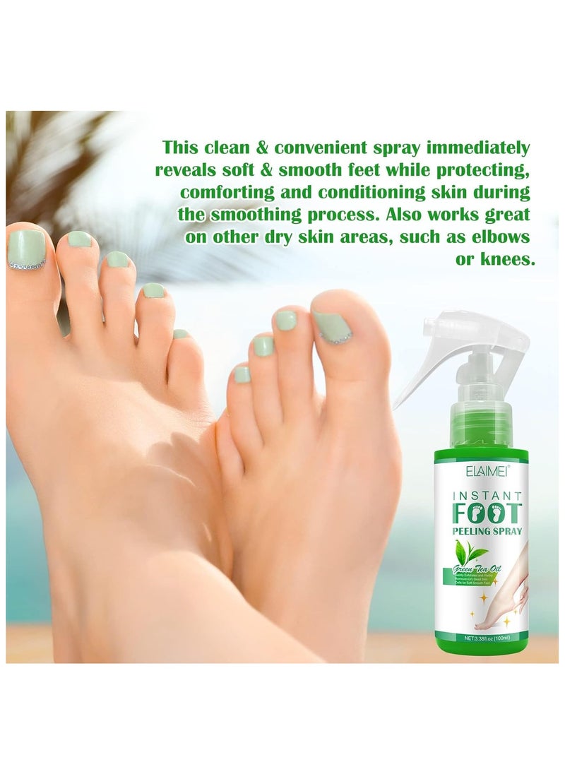 Foot Peeling Spray Oil, Instant Feet Peeling Spray for Remove Dead Skin, Foot Peel Spray Pedicure Dead Skin Exfoliator, Foot Spray for Dry Toe Skin and Calluses