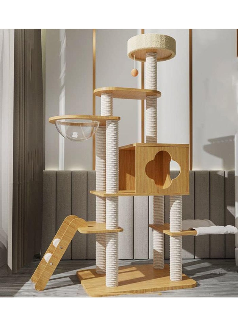 Cat Condo Tower with Sisal Scratching Post MultiLevel Cat Tree Cat Play House and Rest Place for Indoor Cats and Pets