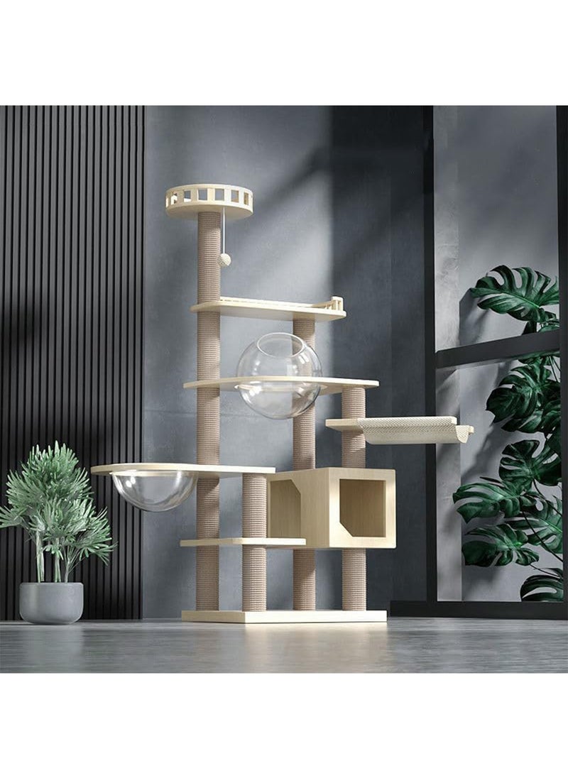 Cat Condo Tower with Sisal Scratching Post MultiLevel Cat Tree Cat Play House and Rest Place for Indoor Cats and Pets