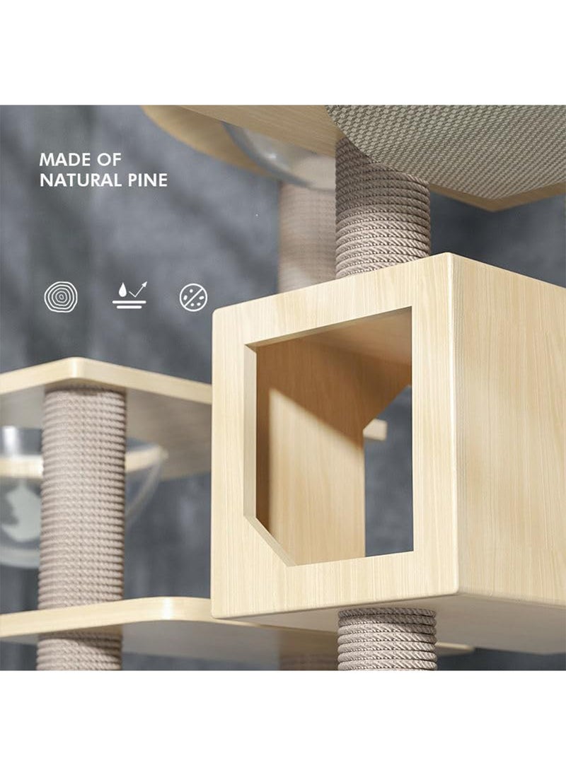 Cat Condo Tower with Sisal Scratching Post MultiLevel Cat Tree Cat Play House and Rest Place for Indoor Cats and Pets