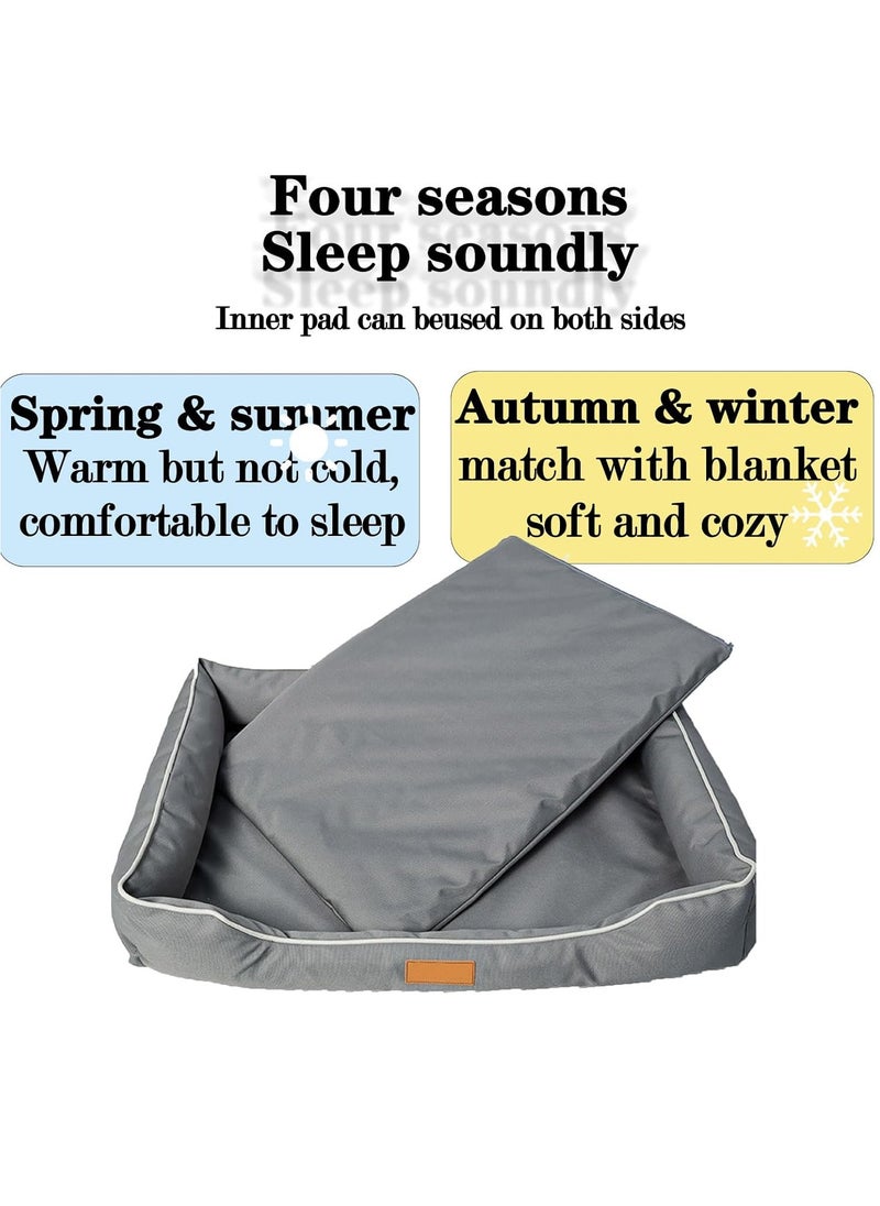 Orthopedic Dog Bed, Washable Dog Beds Large Sized Dog, 900D thickened Oxford cloth, memory foam, Anti-scratch & bite-resistant, breathable and refreshing with lining for double-sided use (XL)