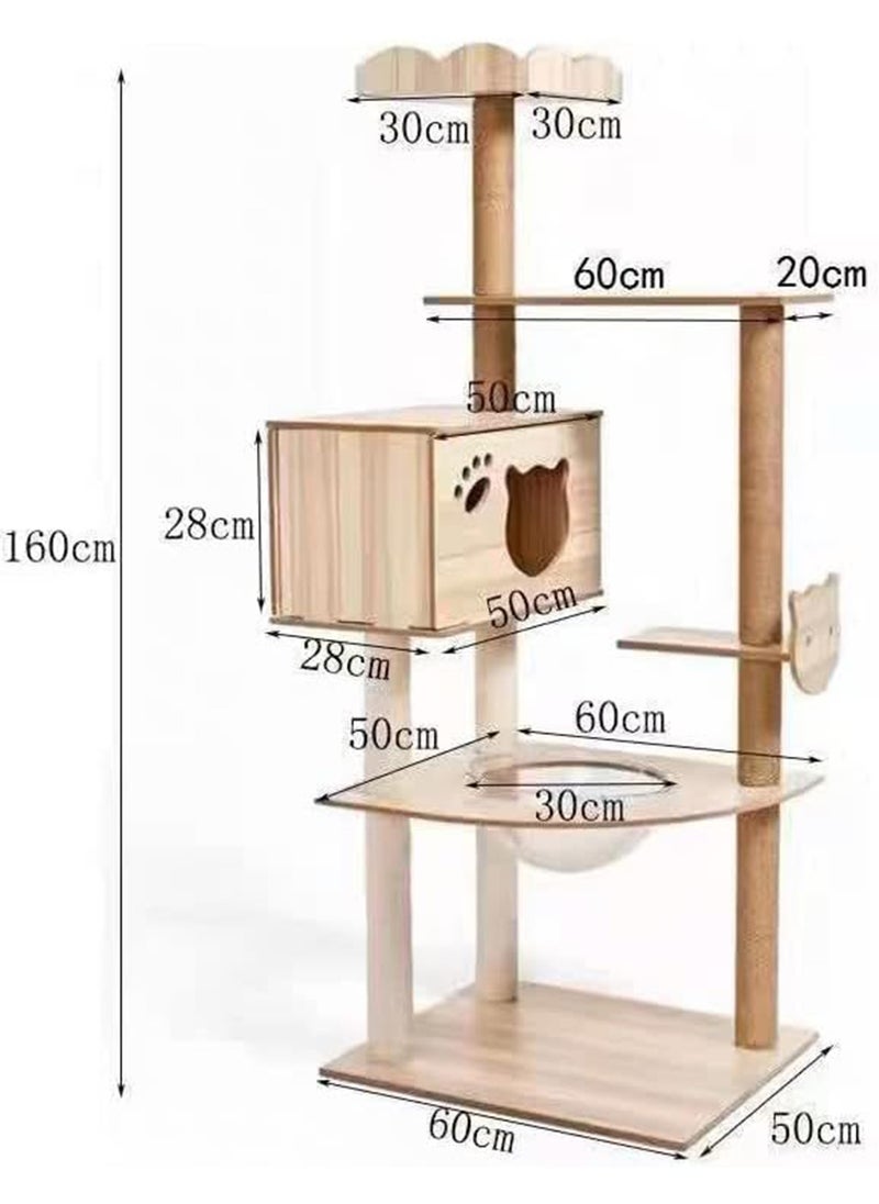 Cat Condo Tower with Sisal Scratching Post MultiLevel Cat Tree Cat Play House and Rest Place for Indoor Cats and Pets