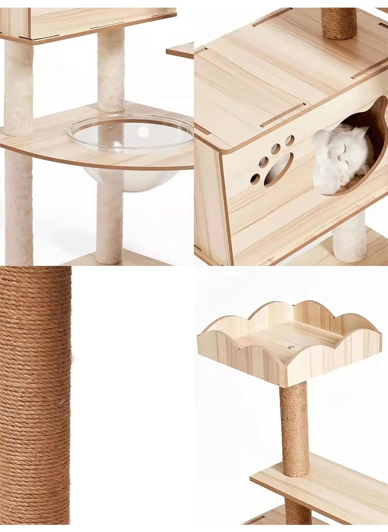 Cat Condo Tower with Sisal Scratching Post MultiLevel Cat Tree Cat Play House and Rest Place for Indoor Cats and Pets