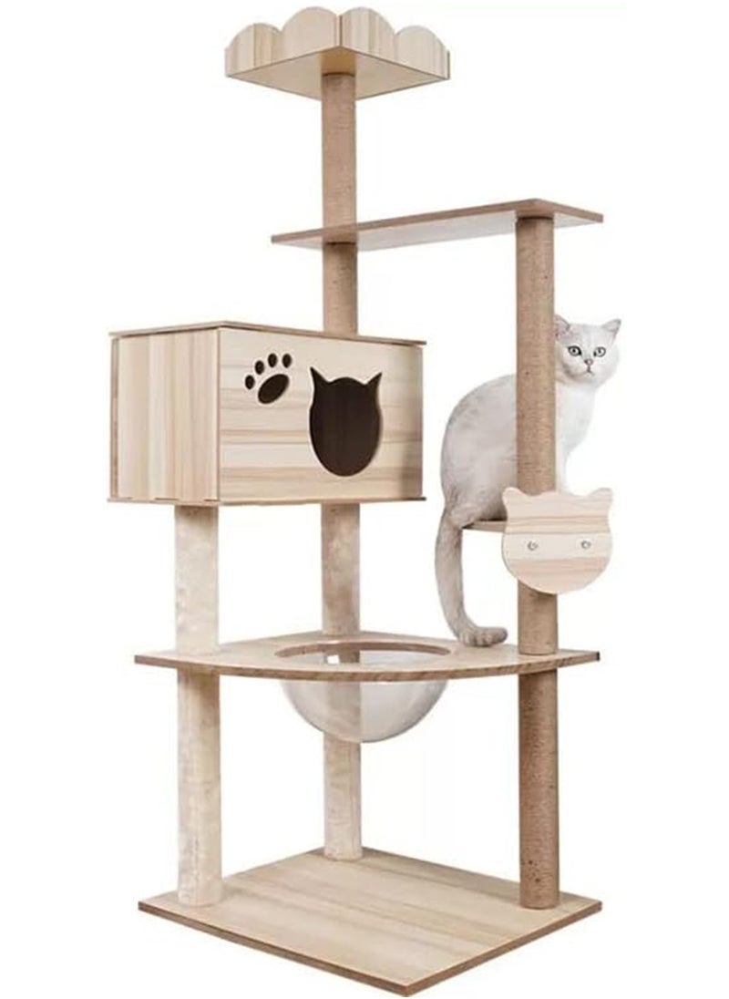 Cat Condo Tower with Sisal Scratching Post MultiLevel Cat Tree Cat Play House and Rest Place for Indoor Cats and Pets