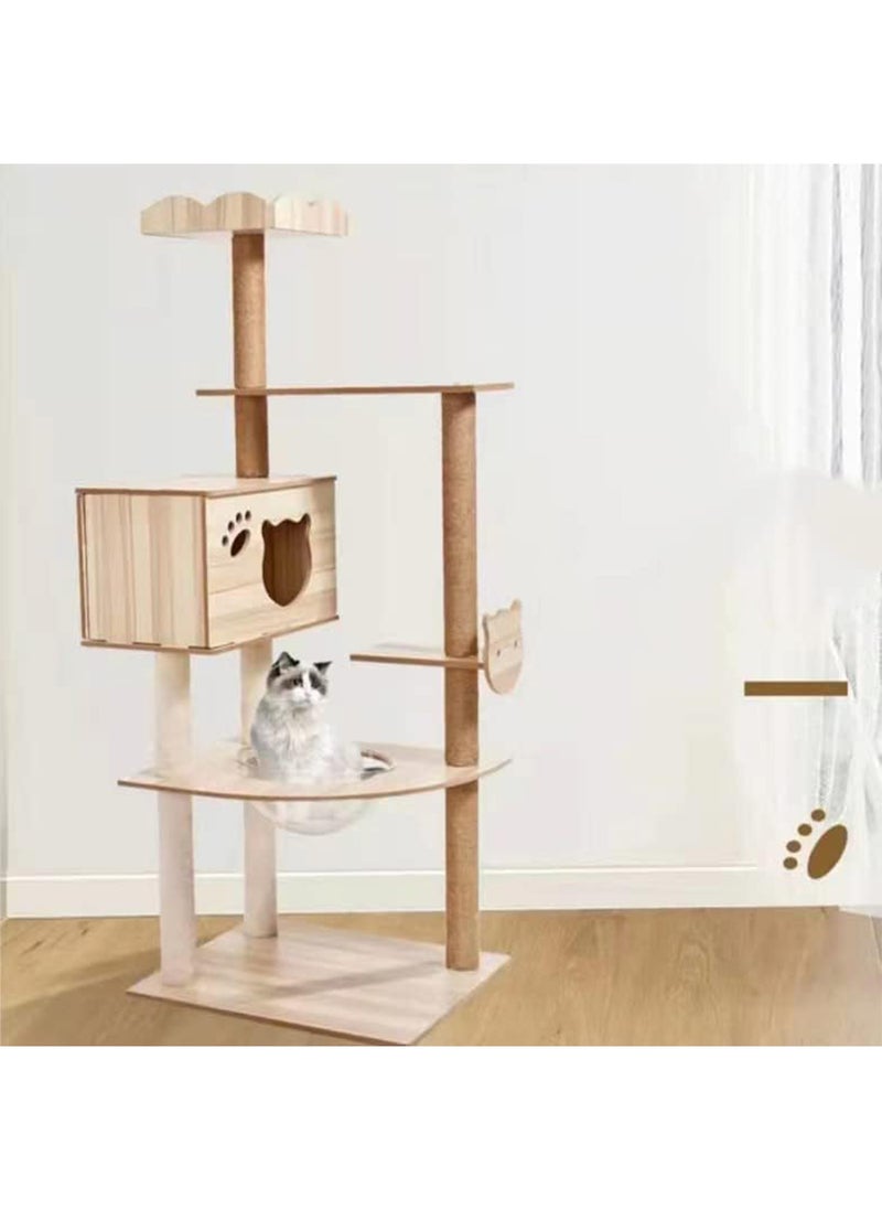 Cat Condo Tower with Sisal Scratching Post MultiLevel Cat Tree Cat Play House and Rest Place for Indoor Cats and Pets