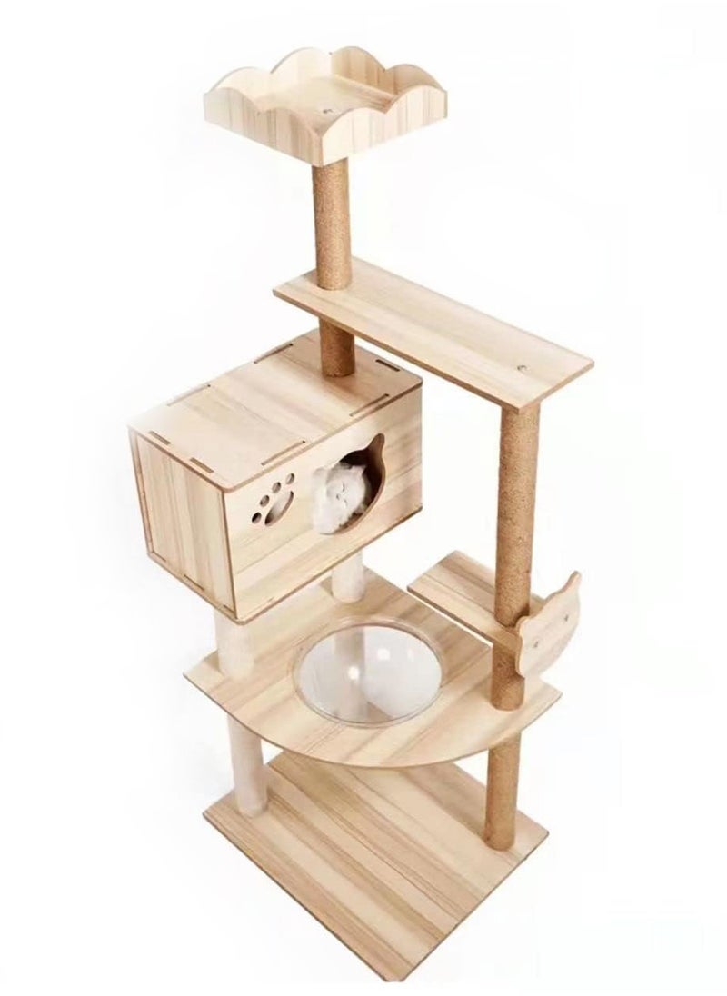 Cat Condo Tower with Sisal Scratching Post MultiLevel Cat Tree Cat Play House and Rest Place for Indoor Cats and Pets