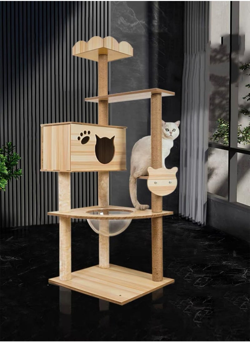 Cat Condo Tower with Sisal Scratching Post MultiLevel Cat Tree Cat Play House and Rest Place for Indoor Cats and Pets