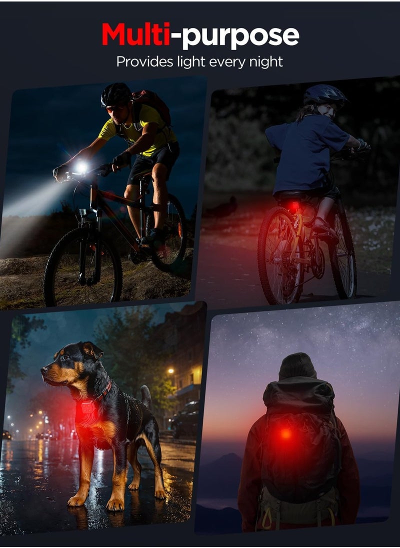 Bike Lights Set, Rechargeable Bicycle Lights Front and Rear, 4 Light Mode Options, Bike Headlight, IPX4 Waterproof, Easy to Install for Men Women Road (2 Pack)