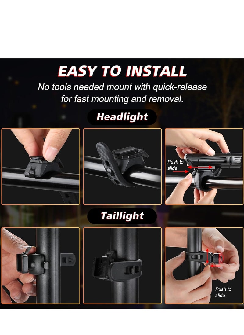 Bike Lights, Bike Reflectors Front and Back. LED Rechargeable Headlight Rear Taillight u0026 Bell Set Bicycle Accessories for Night Riding Men Women Kids. Gift for Dad, Mom, Boys, Girls